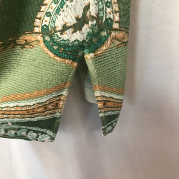 Chico’s Women’s Cardigan Sweater Light Weight Long Deep V Neck Paisley - Picture 6 of 9